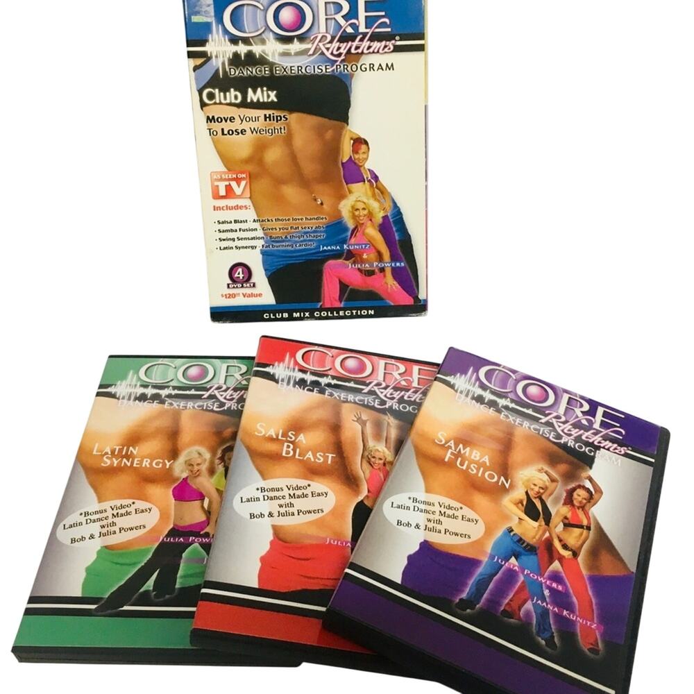 Set of 3 DVD Core Rhythms Dance Exercise Program Club Mix